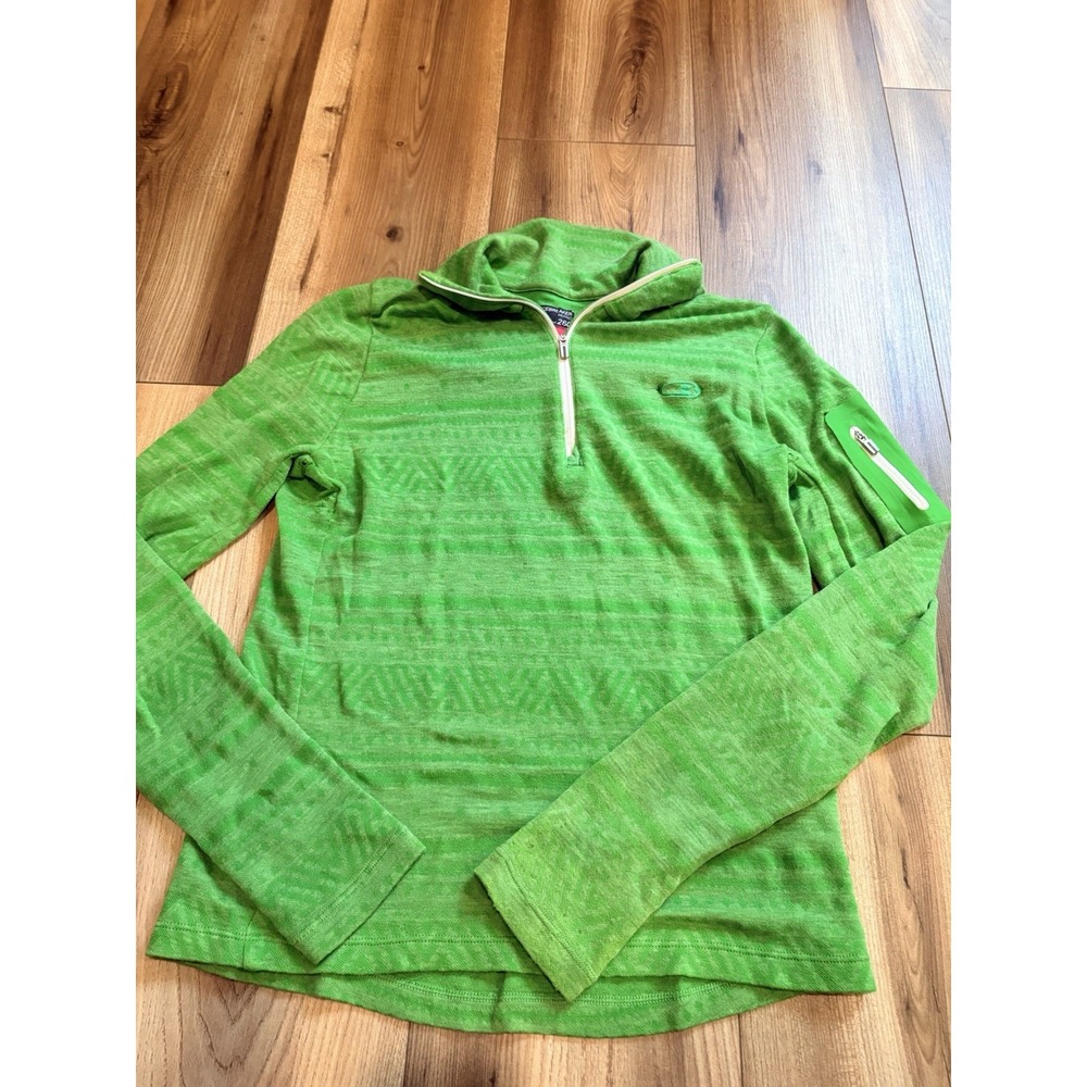 Icebreaker Merino 260 Body fit Women's Medium Green Quarterzip Wool Warm